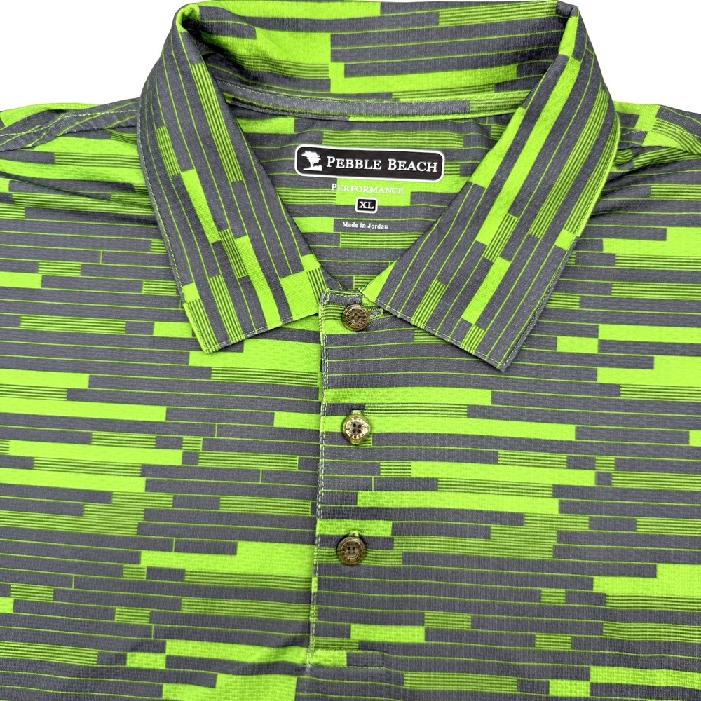 Pebble Beach Performance Men's Short Sleeve XL Mine Craft Multicolor‎ Golf Polo